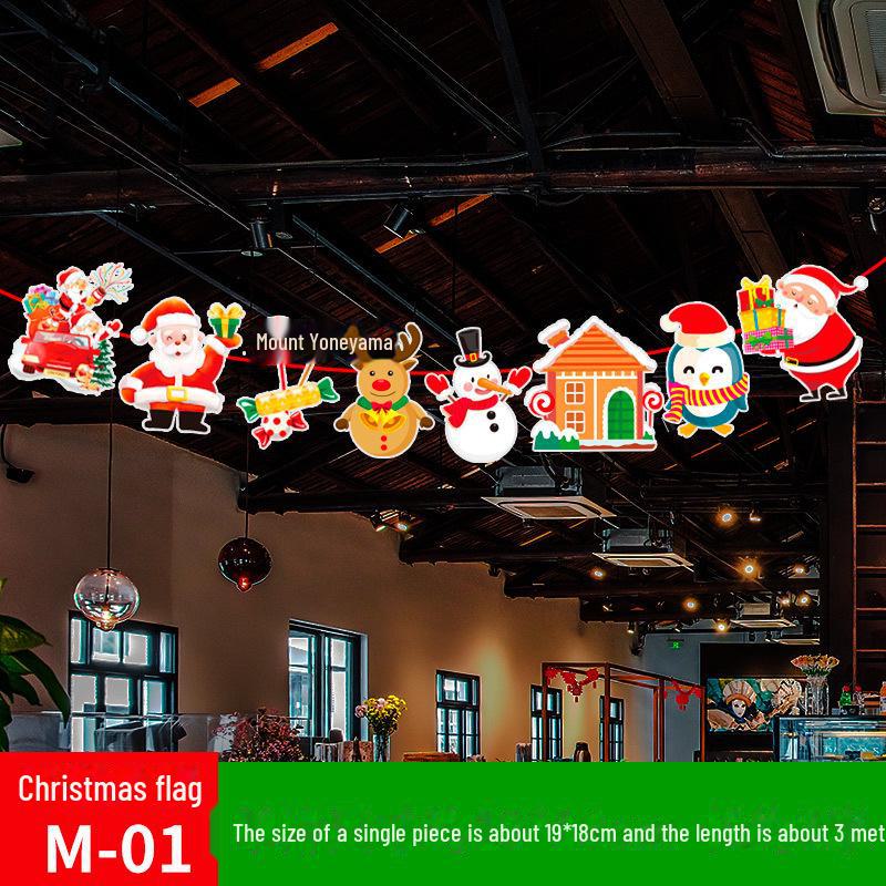 Weihnachtsdekoration zum Aufhängen: Cross-Mirror-Flaggen für Einkaufszentren, Hotels und Geschäfte