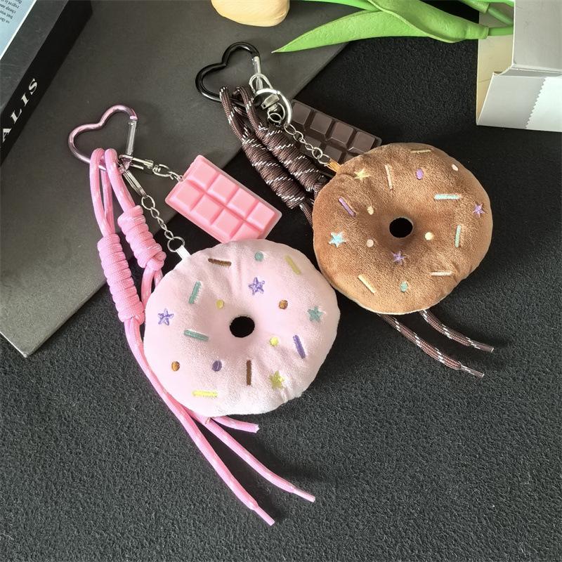 Cute Doughnut Pendant, Keychain, Plush Doughnut, Claw Machine Doll, Plush Bag Pendant