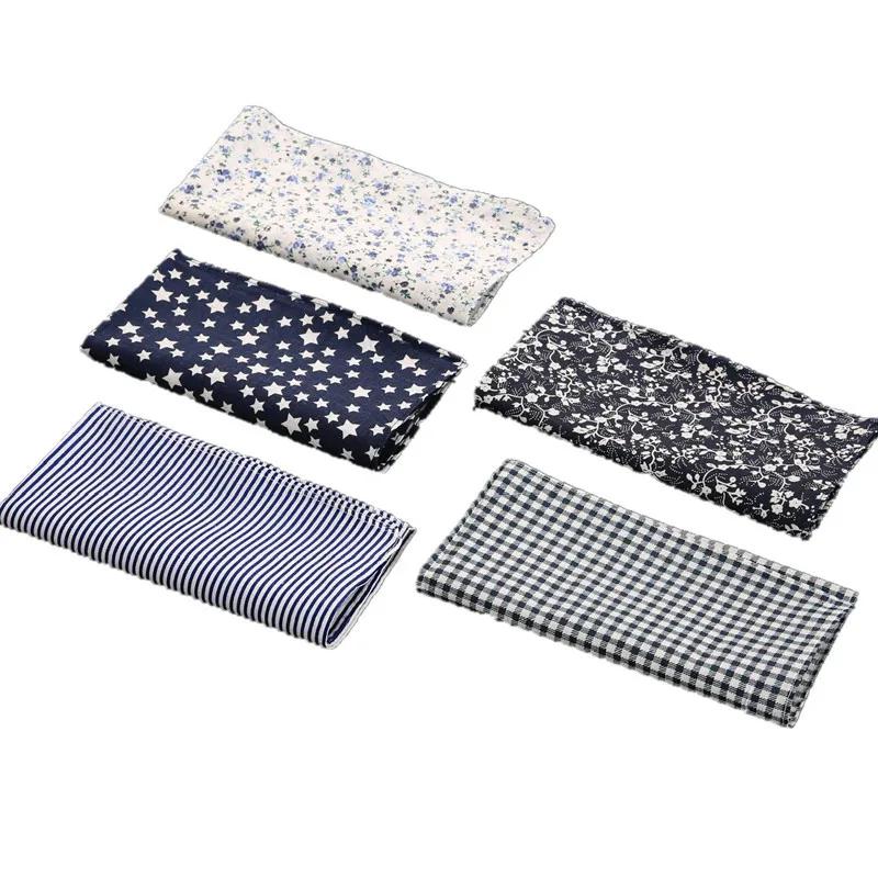 5Pcs 36x36cm 100% Cotton Flower Printed Women Handkerchiefs Soft Absorbent Sweat Square Towels Wedding Party Gift