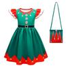 Christmas New Children'S Flying Sleeve Dress 3D Digital Printing Christmas Day Performance Dress