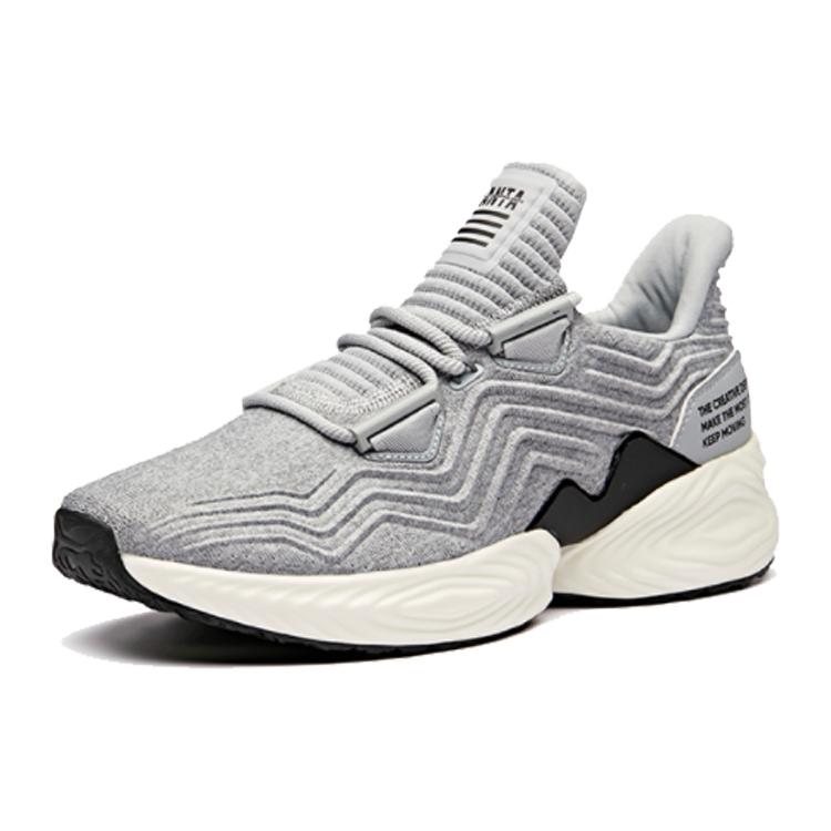 Anta Comfortable Slip Resistant Abrasion Resistant Breathable Cushioning Low top Running Shoes Men's Gray Black 91915531-1