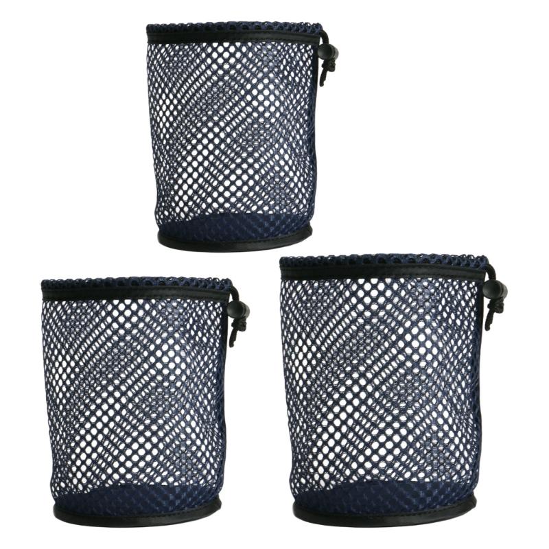 3 Piece/set Lightweight Nylon Mesh Golf Ball Bags Storage Organiser Case for Organized Storage and Adjustable Strap