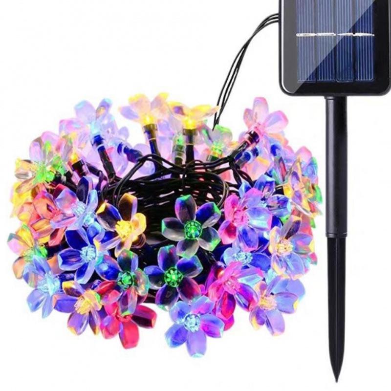 LED Solar Sakura String Lights - Outdoor Christmas & Festival Decorative Lights for Courtyard, Camping & Lawn.