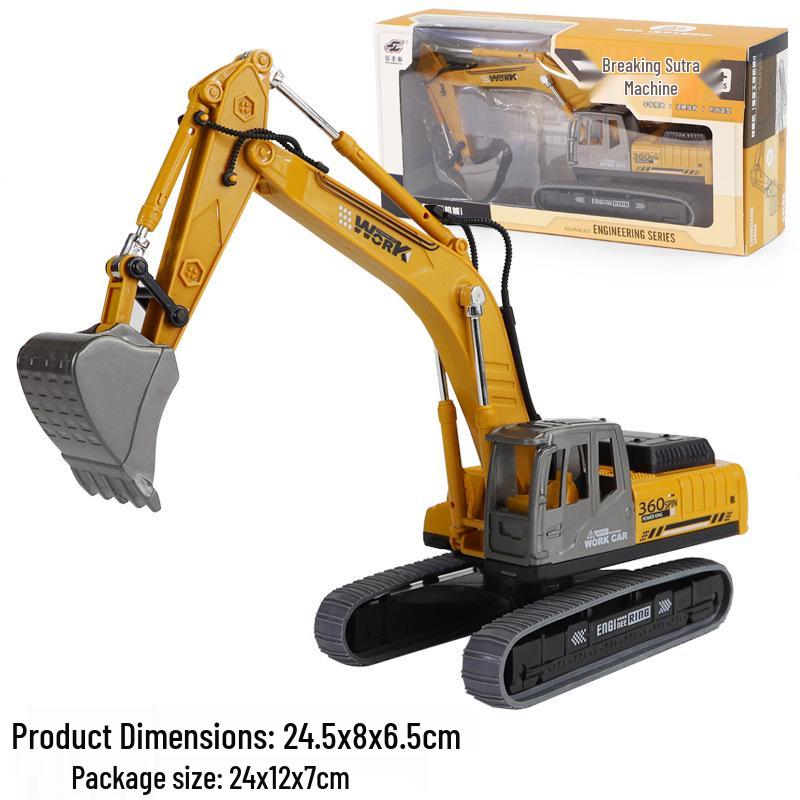 High-Quality 360-Degree Excavator Model Toy Car Simulation Ornament