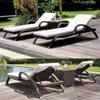 Rattan High-Back Outdoor Lounge Chair for Patio, Pool, or Beach.