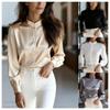 2025 Autumn/Winter Women's Plush Top - Furry Long-Sleeve with Turn-Down Collar