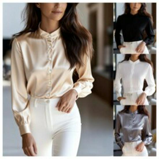 2025 Autumn/Winter Women's Plush Top - Furry Long-Sleeve with Turn-Down Collar