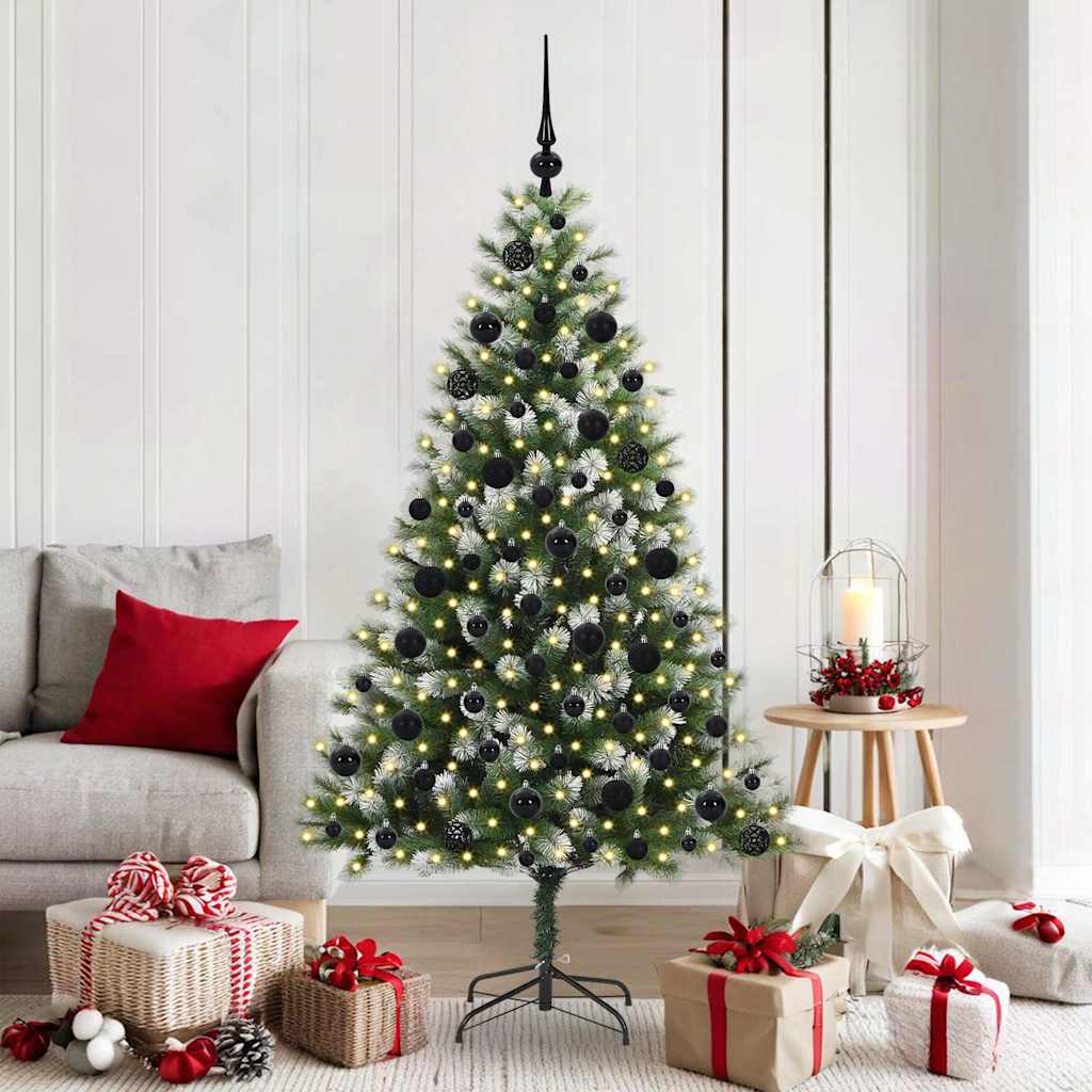 vidaXL Artificial Rotatable Christmas Tree with Flocked Snow