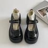 Fashion temperament French retro platform thick heel small leather shoes women's 2025 new spring and autumn high heel Mary Jane single shoes
