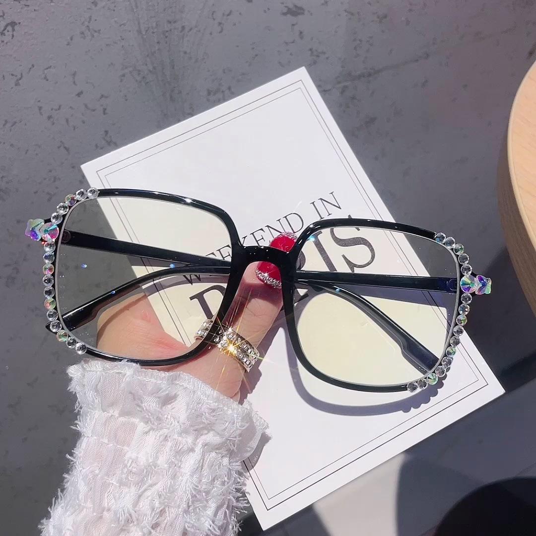 

Очки со стразами, защищающие от синего излучения, для женщин, очки против усталости глаз без макияжа, чтобы они выглядели стройнее, а лицо — спортивным. Source factory straight hair