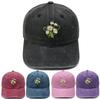 Casquette de Baseball Broderie Petite Fleur de Pâquerette Lavée Rétro Casquette Papa Polyvalente pour Hommes et Femmes Casquette d'Ombrage Extérieure