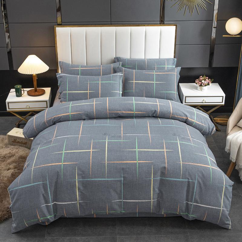 Thickened Cotton Four-piece Set, Pure Cotton Bed Sheet Quilt Cover, Dormitory Three-piece Set, Bedding