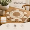 Beige Cotton Braided Placemat -Handcrafted Durable Table Mat for Dining