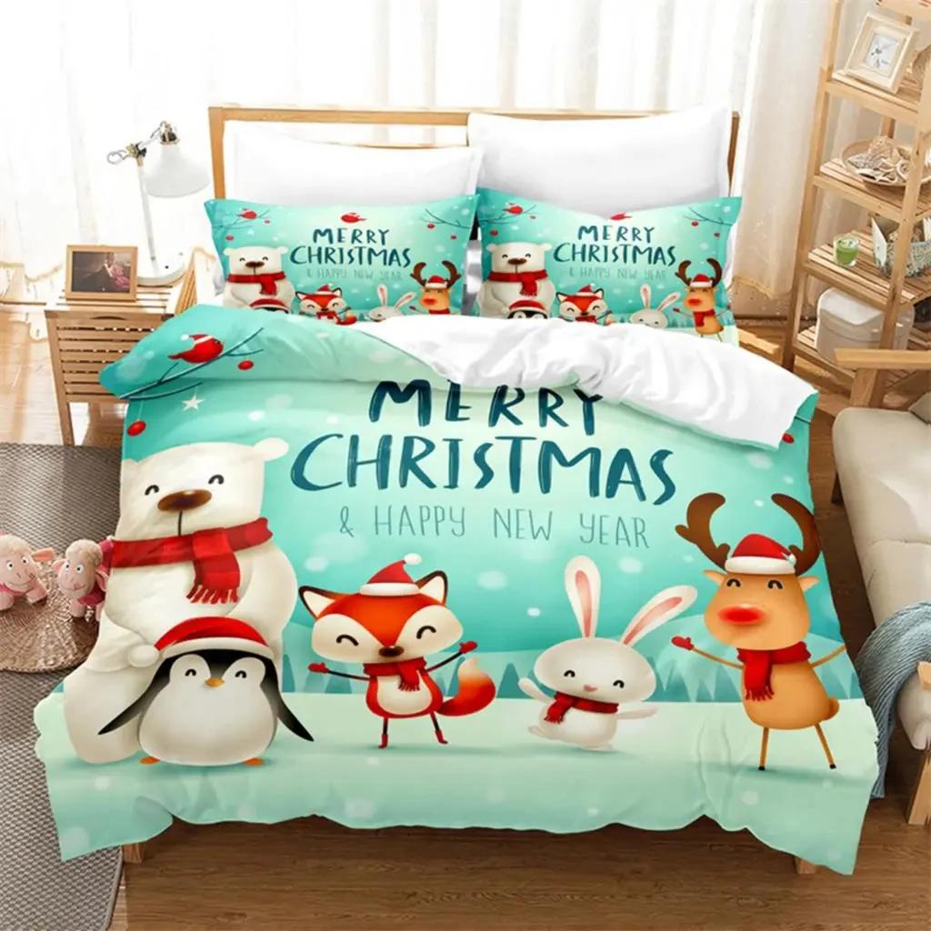

Comforter Christmas Santa Xmas Bedding Set Boys Girls Twin Queen Size Bed Kids Adult Fashion Home Textileextile Comforter (quilt)-EU Single(135*200cm)3pcs