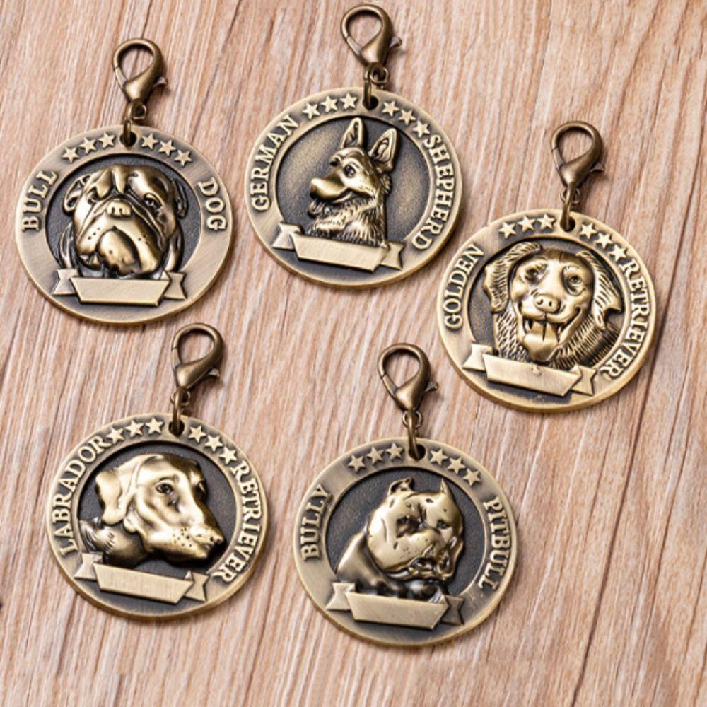 Pet Supplies Dog Tag 3D Embossed Nameplate Anti-lost Stainless Steel Pet Metal ID Card