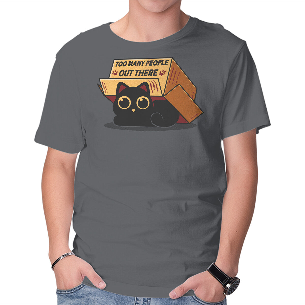 Unisex Crew Neck T-Shirt Too Many People Out There Graphic Short Sleeve Casual Tee XL
