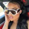 Oversized Y2K Punk One-Piece Sunglasses Women Sports Wave Mask Sun Glasses Luxury Steampunk Eyewear