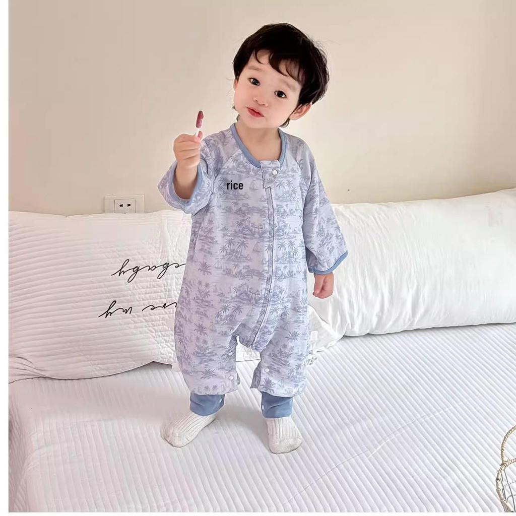 Bamboo Fiber Infant Sleeping Bag - Summer Anti-Kick Gauze Pajamas for Babies