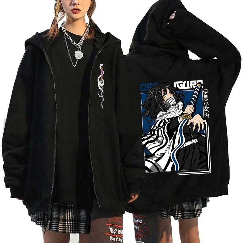 

Anime Demon Slayer Blade Hoodie Women Casual Harajuku Fashion Streetwear Long Sleeve Jacket Coat Fleece Zip-Up Hoodie S