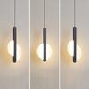 Modern Acrylic LED Pendant Lights Black White Restaurant Bedside Moon LED Pendant Light Suspension Ceiling Hanging Lamp