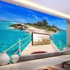 Photo Wall Paper Island Wooden Bridge 3d Landscape Painting Background Wall Decorations Living Room Mural