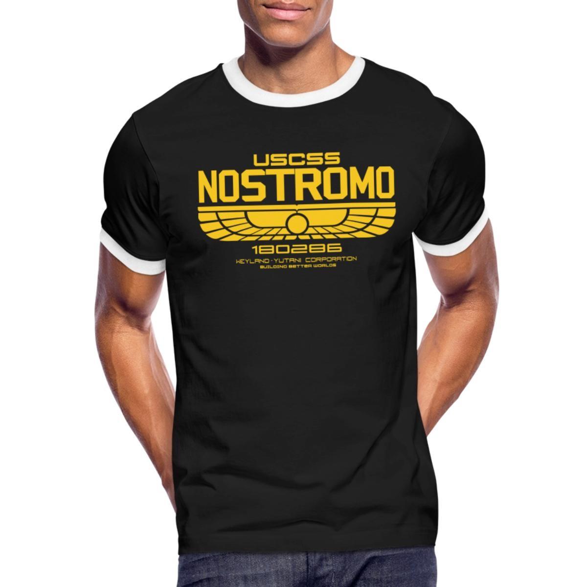 Aliens Weyland Yutani USCSS Nostromo Men s Ringer T-Shirt S