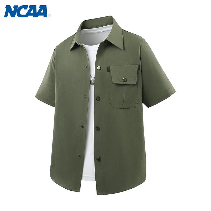 NCAA Men s Wrinkle-Free Ice Silk Short Sleeve Shirt 8XL