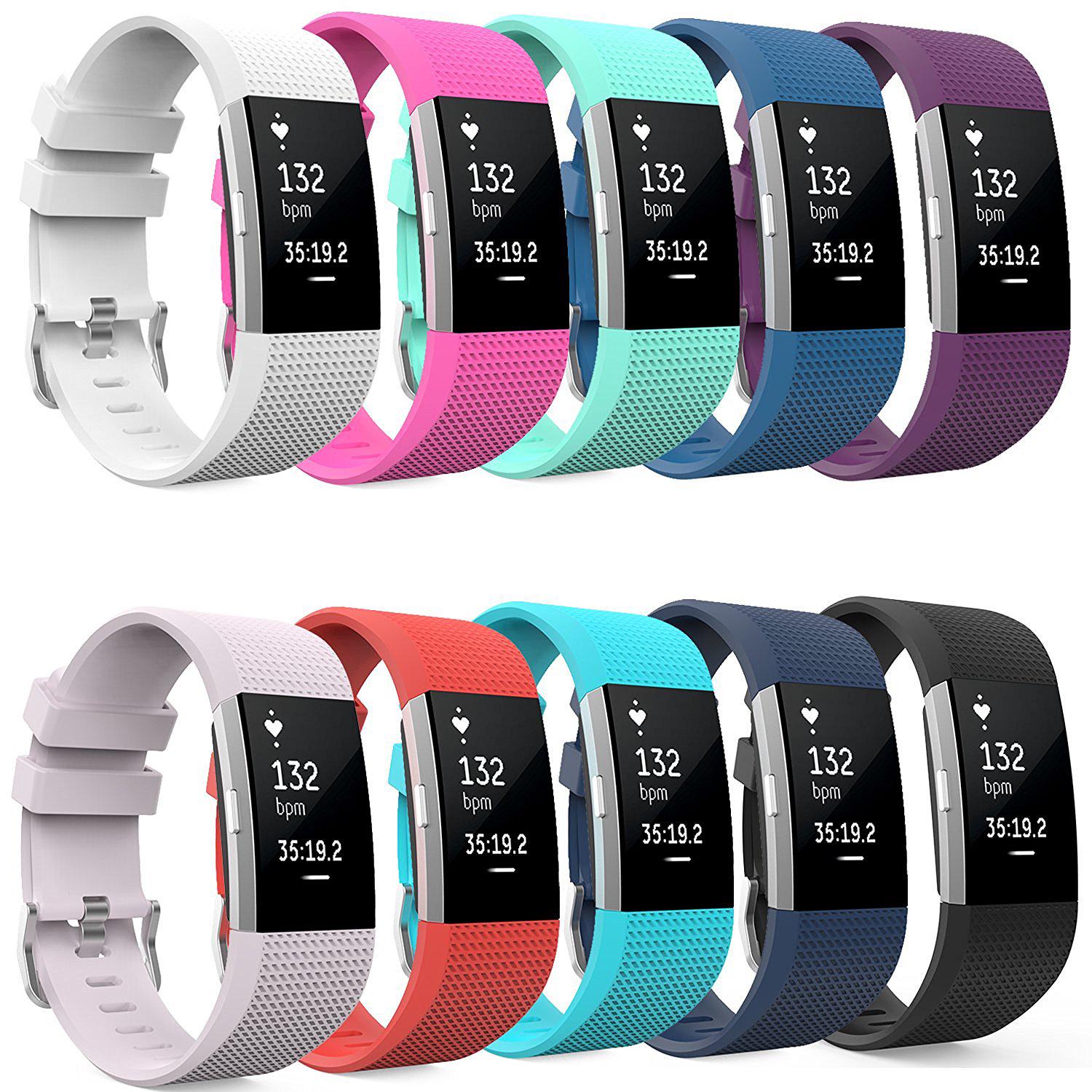 

Fitbit Charge 2 Silicone Sports Replacement Strap - Heart Rate Compatible Wristband серый