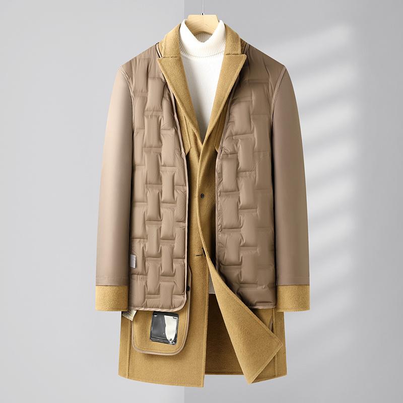 Men  Autumn Winter New Long Wool Blend Coats Male Casual Business Woolen Jackets Men's Clothing Windbreaker Outerwear W29