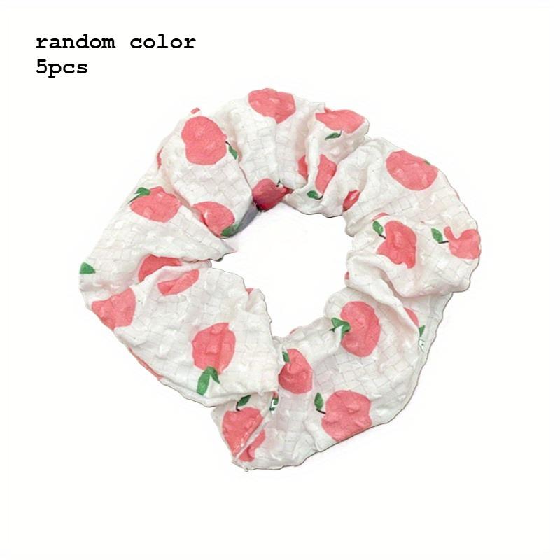 5pcs/1pc Elegant Boho Chic Fabric Scrunchies with Fruit Prints - Perfect for Ponytails, Buns & Styling Accessories