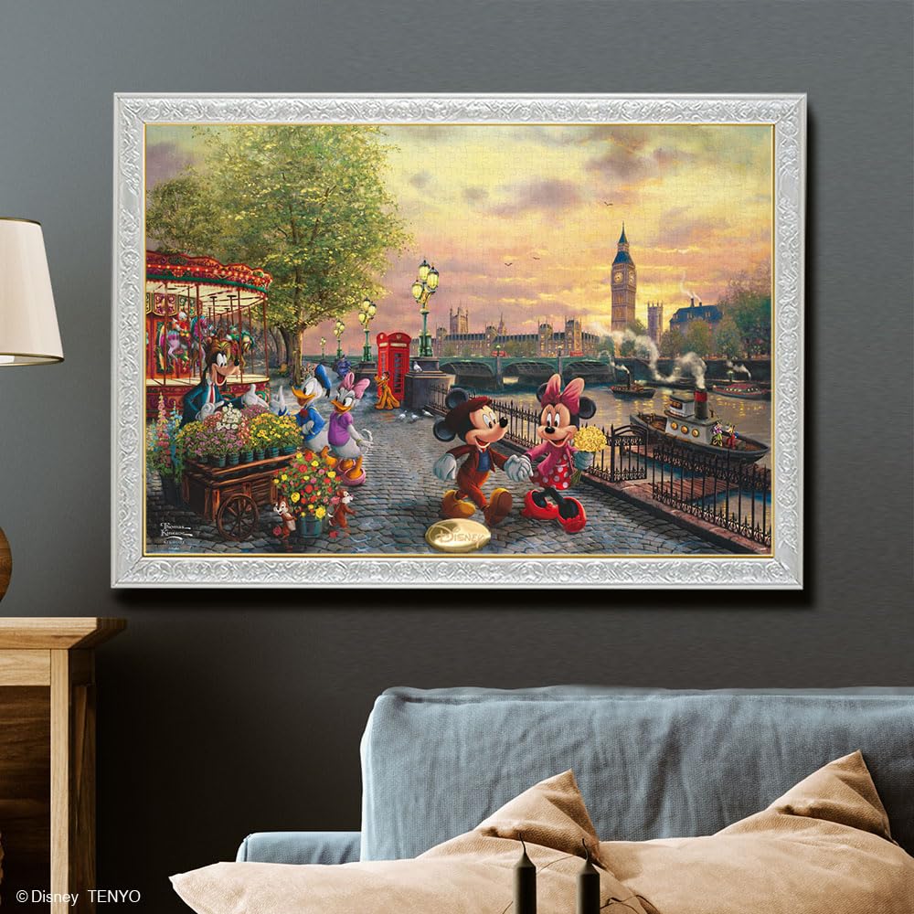 Tenyo [Made in Japan] 1000 Piece Jigsaw Puzzle Disney Mickey and Minnie in London (51x73.5cm) D-1000-853 Comes with Glue, Spatula, and Service Card