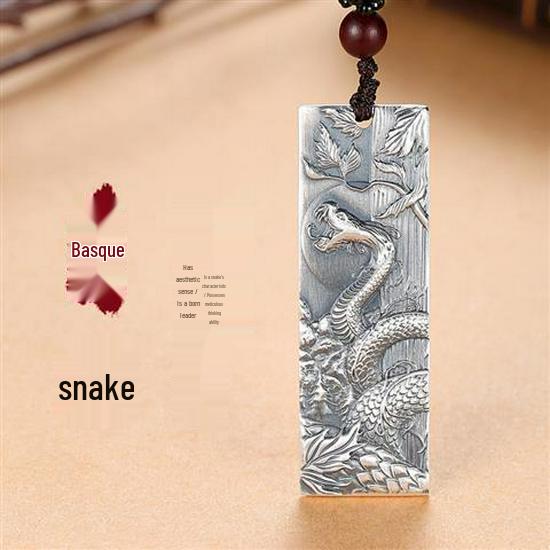 999 Sterling Silver Antique Bagua Zodiac Ox Pendant Necklace for Men, Women, Couples