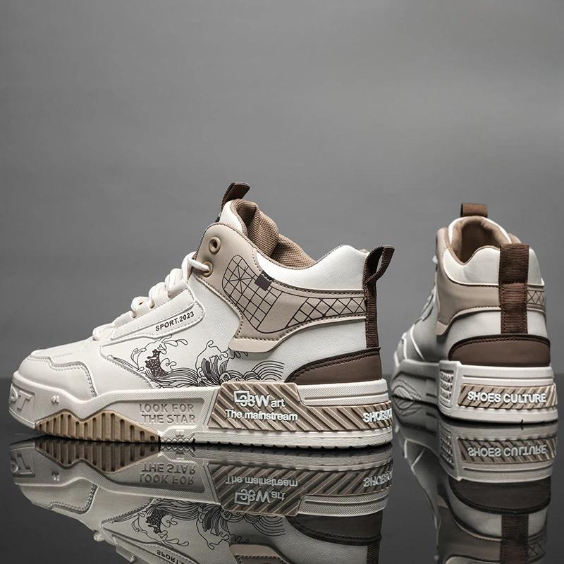 Scarpe firmate da uomo, scarpe da ginnastica casual con plateau, scarpe da ginnastica bicolore con lacci, scarpe da ginnastica alla moda per studenti, scarpe da ginnastica vulcanizzate da uomo, tenis masculino