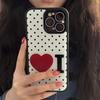 Korean Retro Wave Point Love i love Personalized Drop Glue Phone Case for iPhone 17 AIR 16 15 14 13 12 11 PRO MAX PLUS Y2K Cover