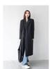 High-End Grå Extra Lång Dam Trenchcoat i Kostymstil - Höst/Vinter 2025 Ny Populär Brittisk Retro Överrock