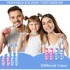 Travel Toothbrush, 4PCS Portable Travel Toothbrush Set,Mini Tooth Brush Built In Cover Soft Travels Size Folding Toothbrushs Individually Wrapped
