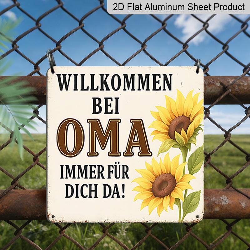 

2D Flat - 1pc, Vintage Metal Sign, Decorative Plaque and Ornament, Themed in Tribute To Grandma, Warm Family Welcome Message, for Decorating, Foyer 20*20cm