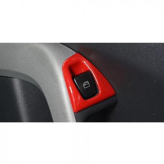 Bright Red 2009-15 Car Door Window Switch Lift For Benz Smart Fortwo Cover Trim