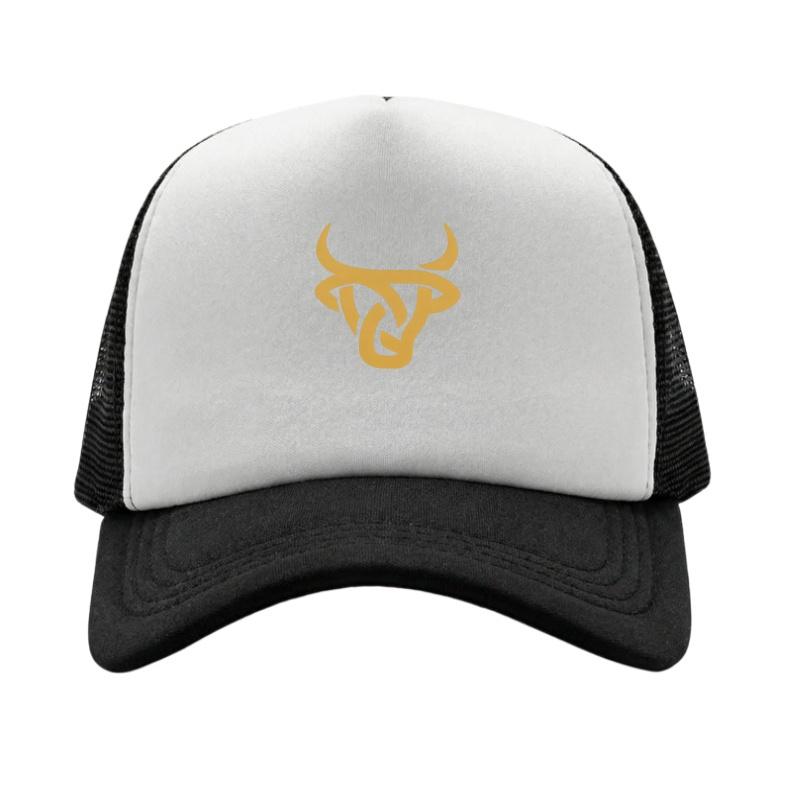 Gold Bull Head Printed Adjustable Baseball Cap Classic Snapback Dad Hat Breathable Mesh Hat Golf Fishing Outdoor Sun Cap