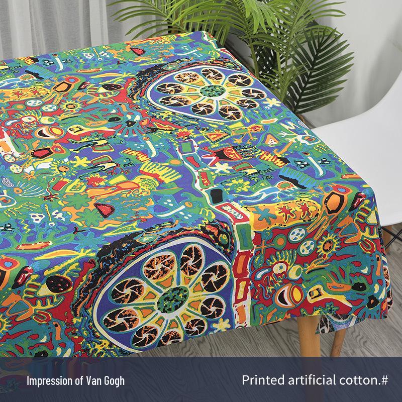 Ethnic Style Cotton Linen Fabric – Lijiang Yunnan Print for Tablecloths, Clothing, Curtains, and Bags