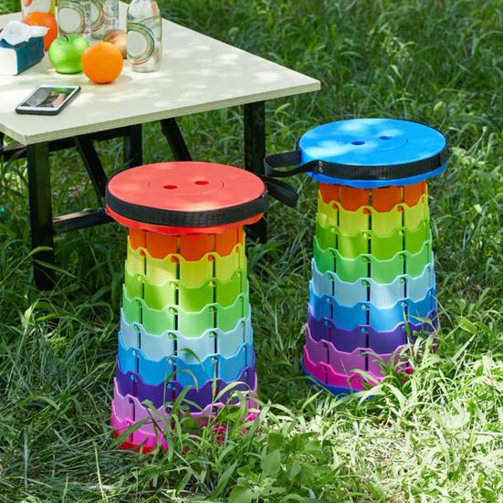 Yousheng Retractable Stool with Carrying Handle Portable Height Adjustable Lightweight Heavy Duty Outdoor Camping Picnic Fishing Telescoping Folding