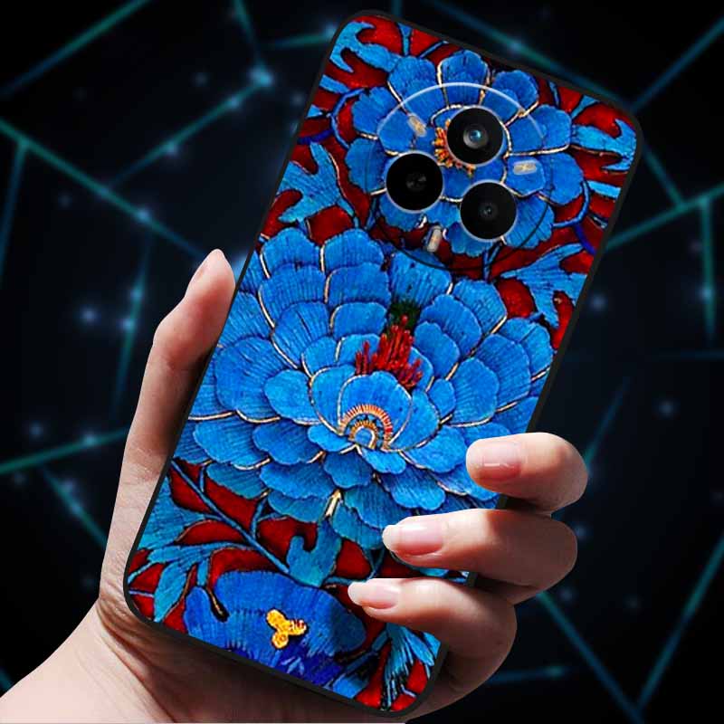 For Realme 14 Pro 5G Case 14Pro+ Soft Silicone Bumper 3D Flowers Emboss Phone Cases for Realme 14 Pro+ Plus Back Covers Shells
