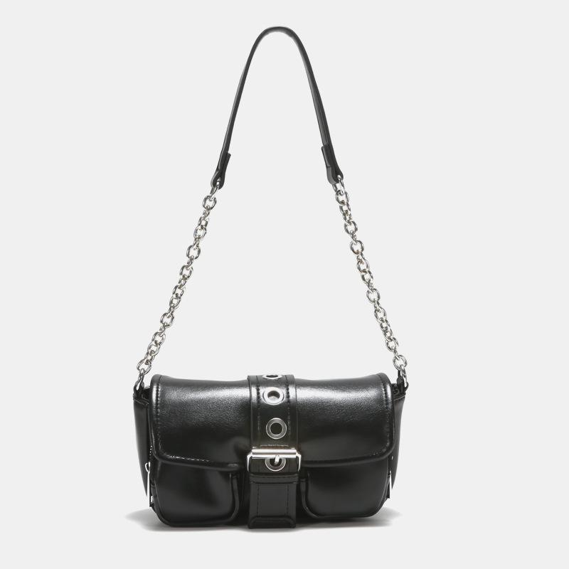 Punk Style Street Trend Women'S Bag Niche Design Shoulder Underarm Bag Temperament High-End Sense Versatile Locomotive Bag