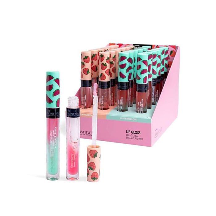 Gloss à lèvres pastèque et fraise - IDC INSTITUTE - Multicolore - Soin quotidien - Doux - Efficace - Pratique
