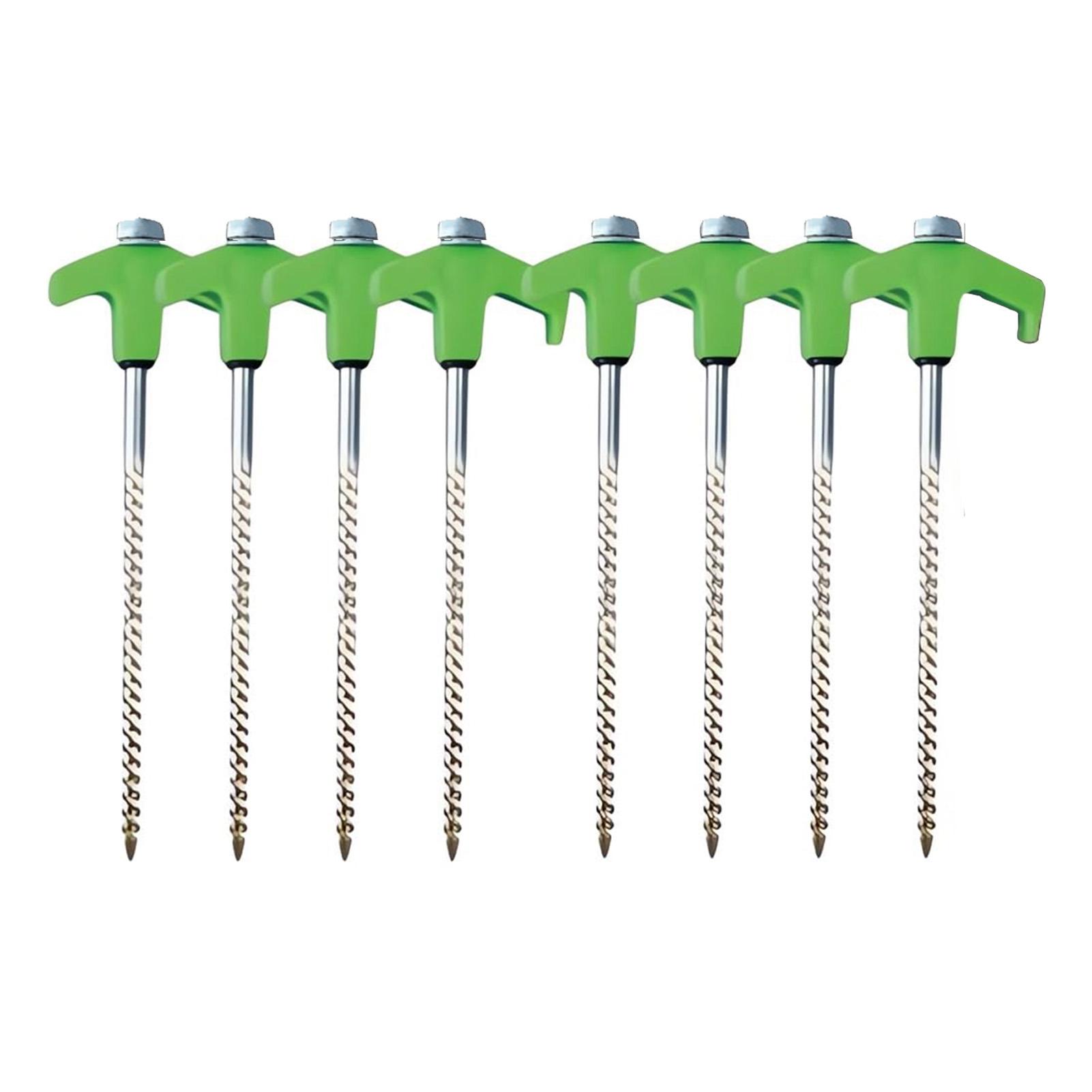Outdoor Camping Tent Stakes Versatile Anchoring Metal Threaded Tent Spikes for Securing Tents Canopies Tarps зелёный