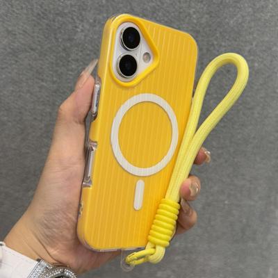 Coque Souple en Silicone de Luxe Pour Magsafe Avec Cordon pour iPhone 16 15 14 13 12 Pro Max 11 Charge Sans Fil Magnétique Housse Colorée