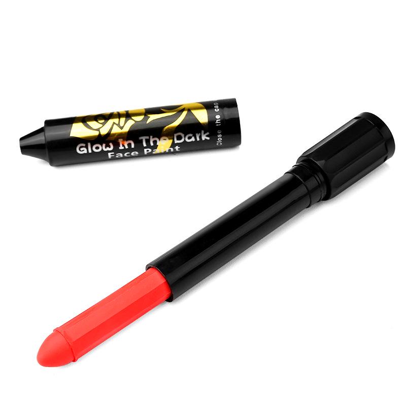 Luminous 12-Color Twist-Up Face Paint Crayon Set for Clean Hands and Halloween Body Art