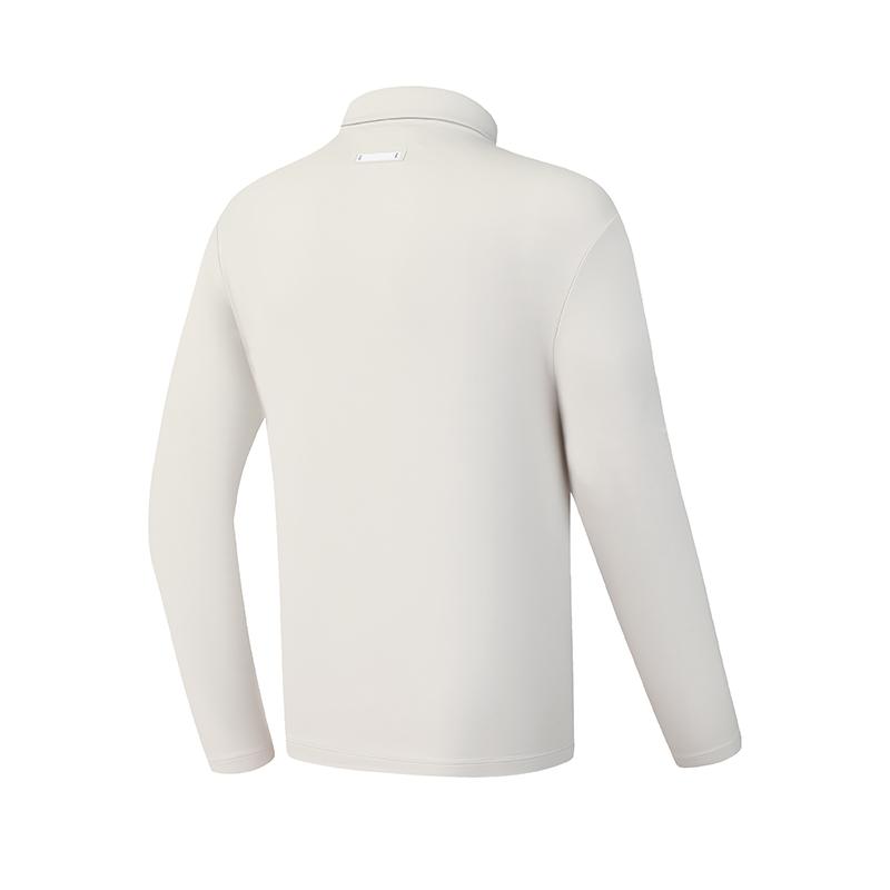 Fila Golf Series Simple Texture Casual Sports Golf Versatile Comfortable Knitted Long Sleeve Polo Shirt Men Tops Cloud-Gray A11M615210FGY