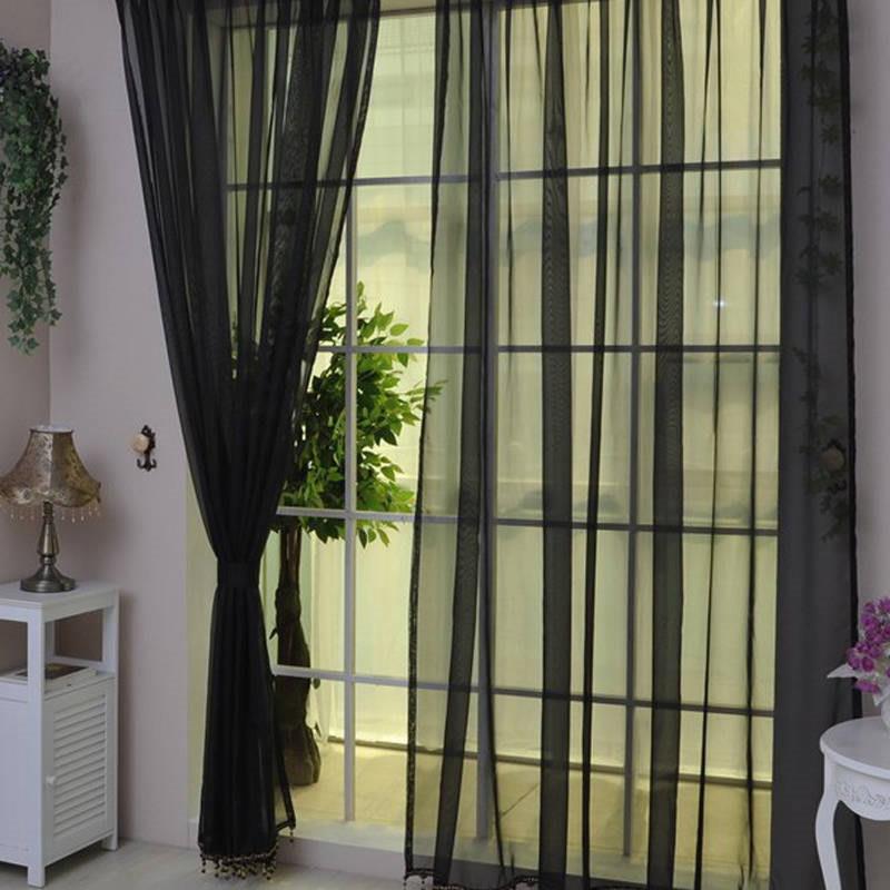 Colorful Floral Tulle Door Window Curtain Sheer Valances Scarf Curtain