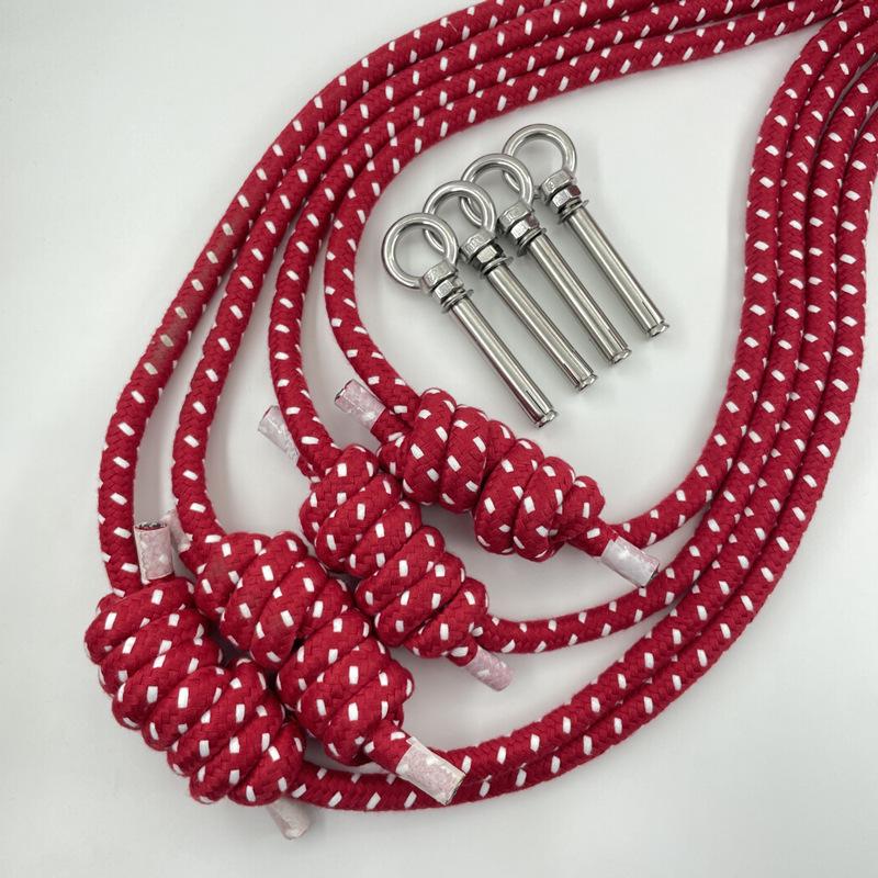 Professionellt Iyengar Väggrep Set: Anti-Gravity Yoga Hjälpmedel med Ren Bomullssnodd för Luftakrobatik